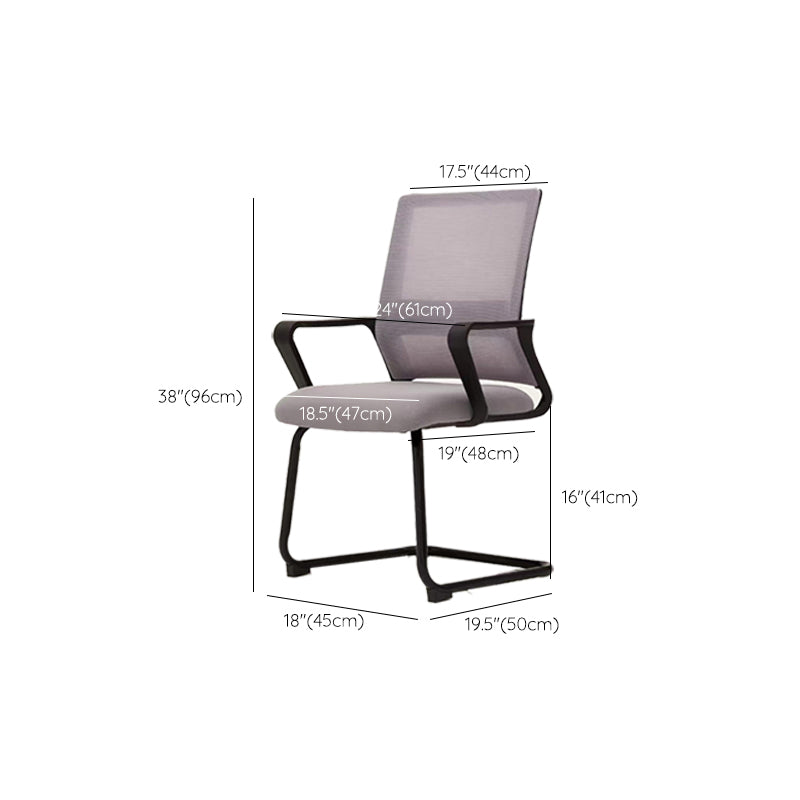 Modern Fixed Arms Desk Chair Mid Back Ergonomic Mesh Task Chair