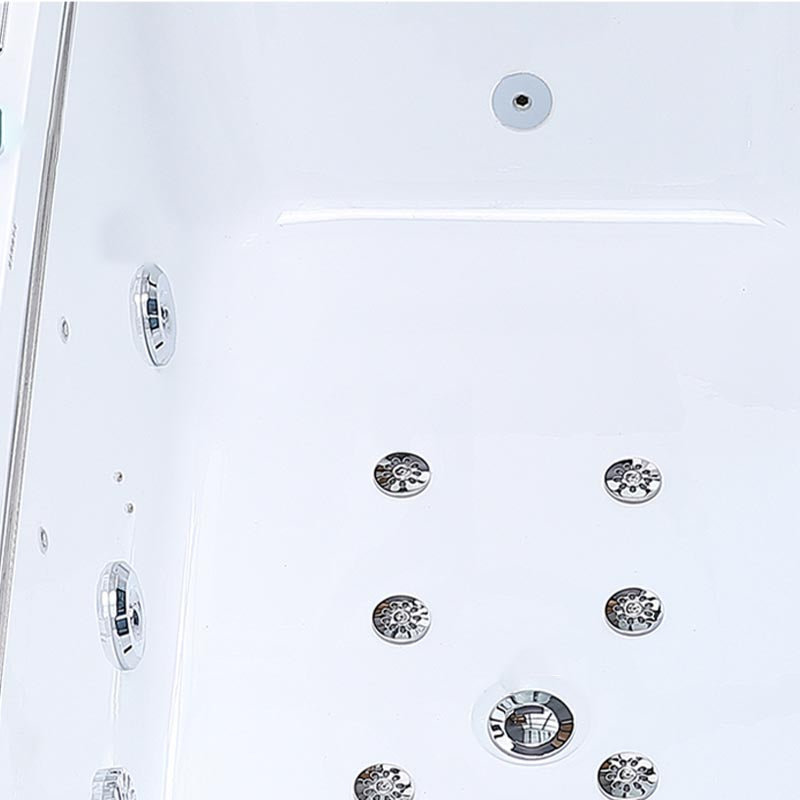 Bathroom Modern Acrylic Bath Tub Back to Wall Center Drain Tub