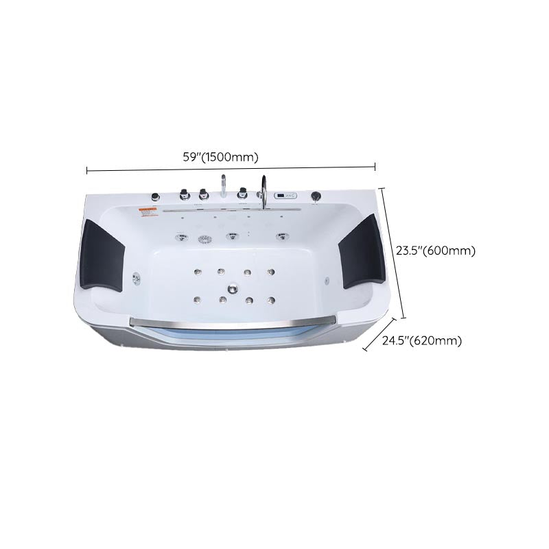 Bathroom Modern Acrylic Bath Tub Back to Wall Center Drain Tub