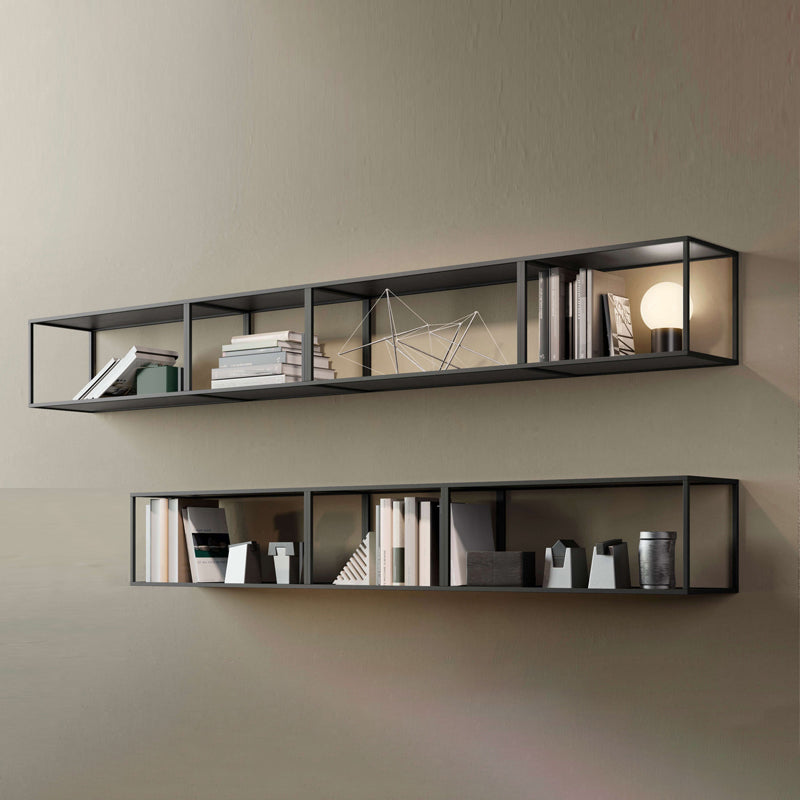 Wall Mounted Metal Bookshelf Modern Floating Bookcase with 1 Shelf