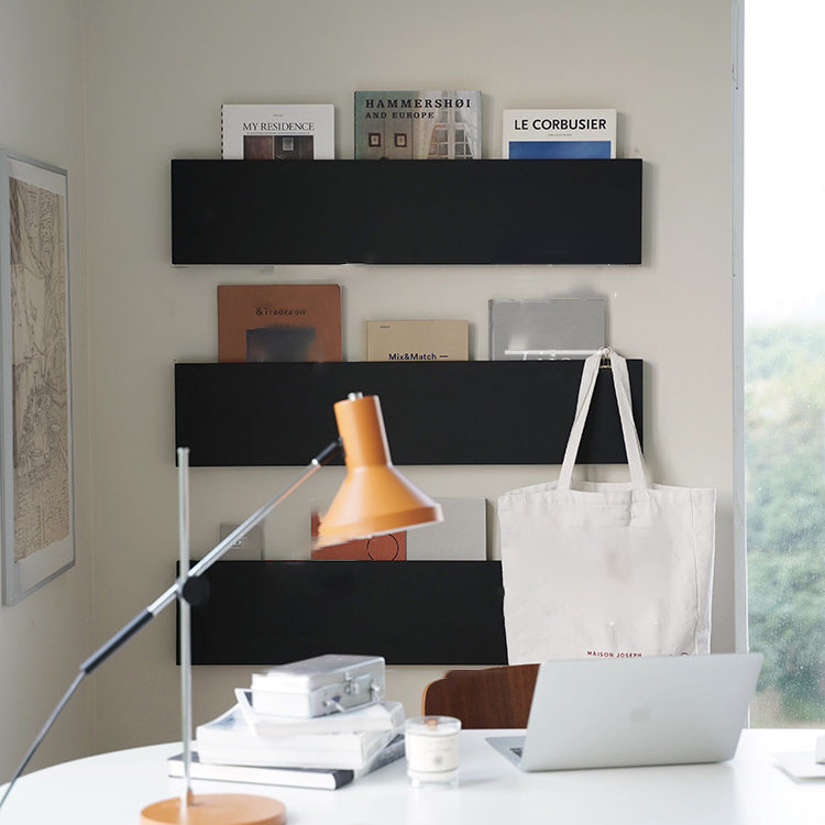 Urban Wall Unit Metal Bookshelf Black Shelf Bookcase for Living Room