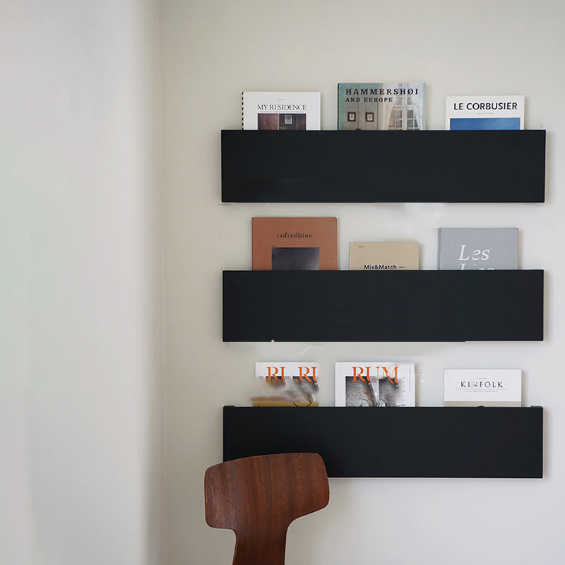 Urban Wall Unit Metal Bookshelf Black Shelf Bookcase for Living Room