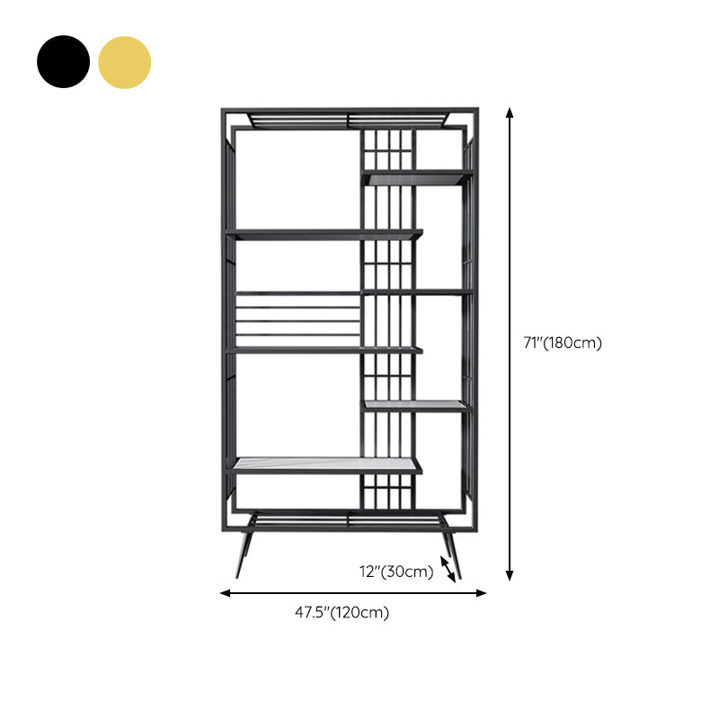 Contemporary Shelf Bookcase Open Storage Metal Bookcase with Shelves