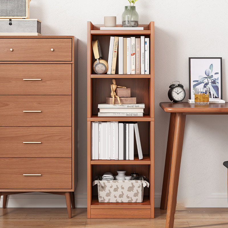 Contemporary Closed Back Shelf Bookcase Engineered Wood Bookshelf for Living Room