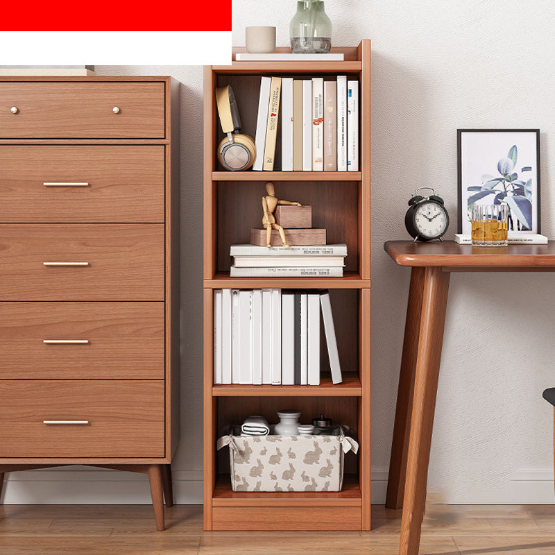 Contemporary Closed Back Shelf Bookcase Engineered Wood Bookshelf for Living Room