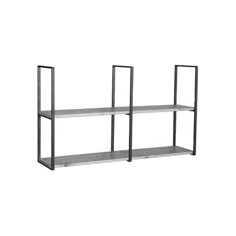 Wall Mounted Bookcase Modern Wooden Close Back Bookshelf with Shelves