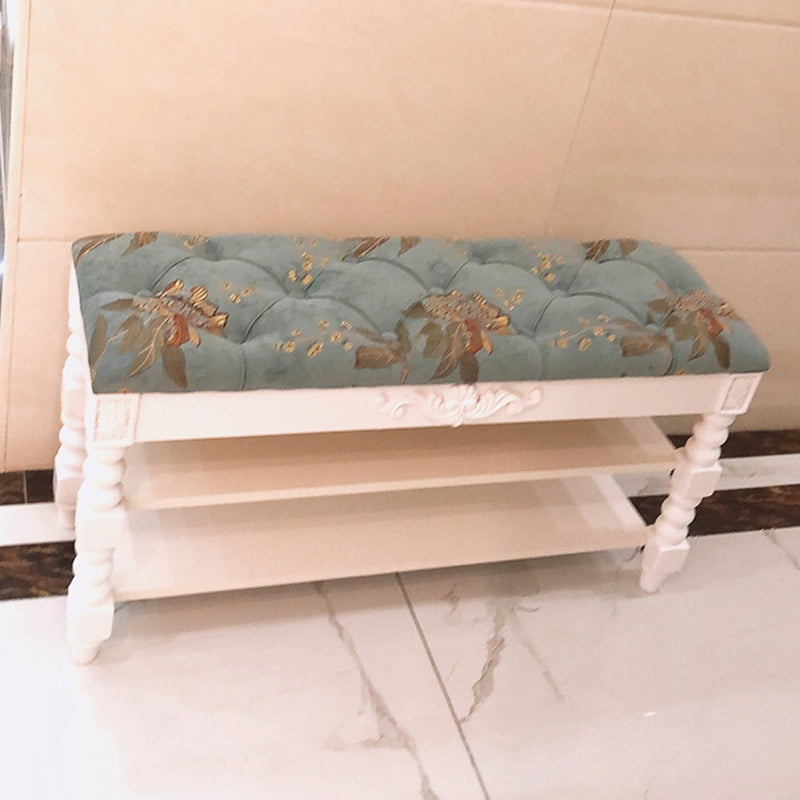 Upholstered Shelves Seating Bench Cushioned Entryway and Bedroom Bench with Legs