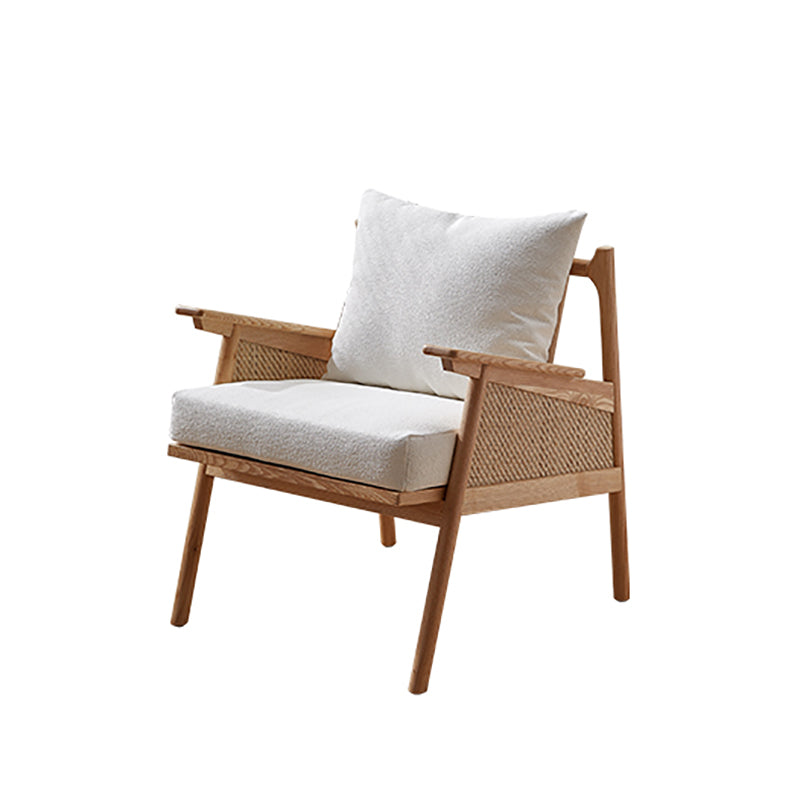 Solid Wood Frame Lounge Chair Arms Included Chair with Pillow