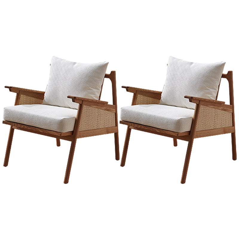 Solid Wood Frame Lounge Chair Arms Included Chair with Pillow
