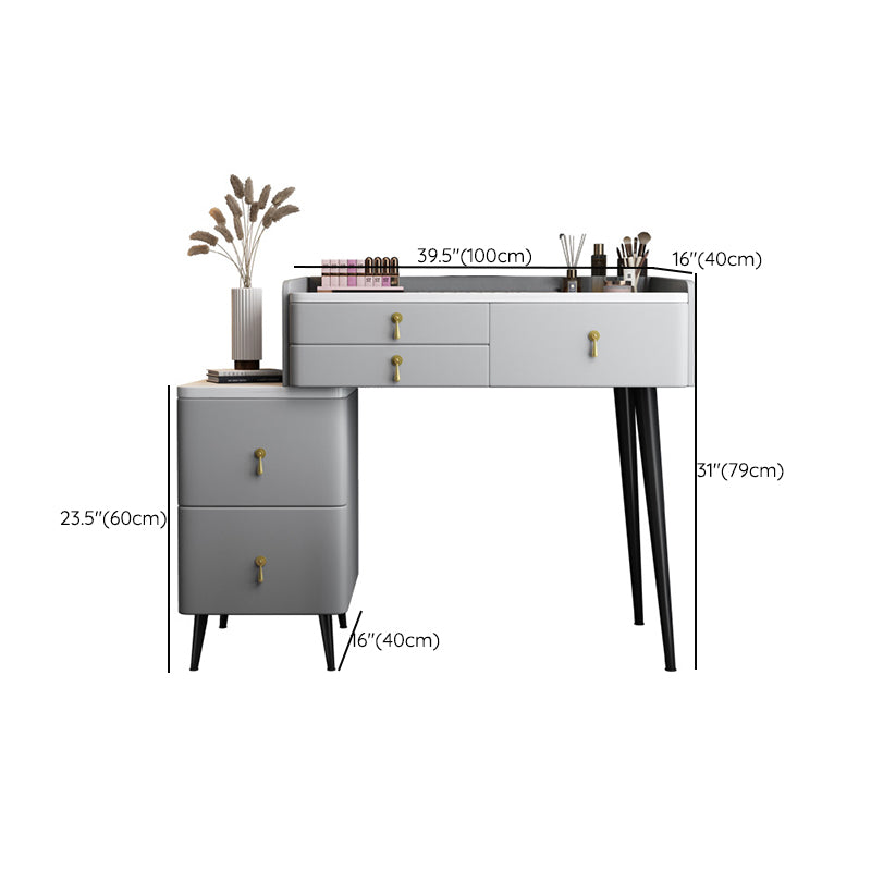 Bedroom Make-up Vanity 31.1" High Modern Dressing Table in Gray