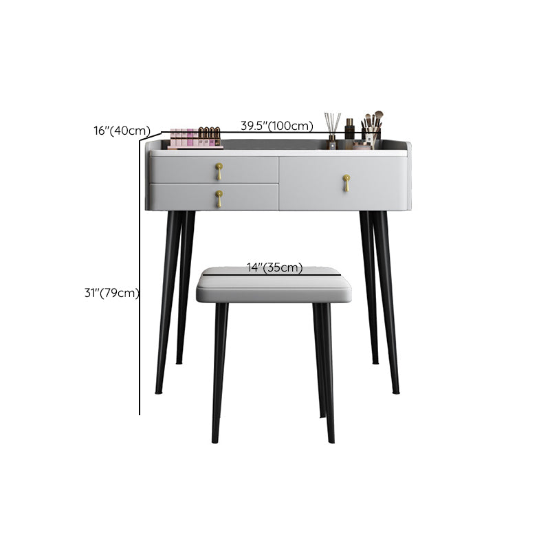 Bedroom Make-up Vanity 31.1" High Modern Dressing Table in Gray