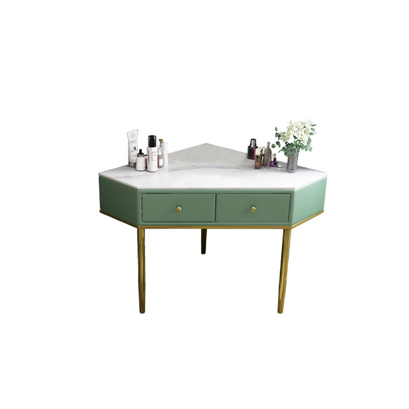 2-Drawers Dressing Table Luxurious Stone Top Vanity Set for Bedroom
