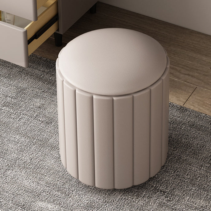 Contemporary Stone Top Vanity 5 Drawers Vanity Set with Stool