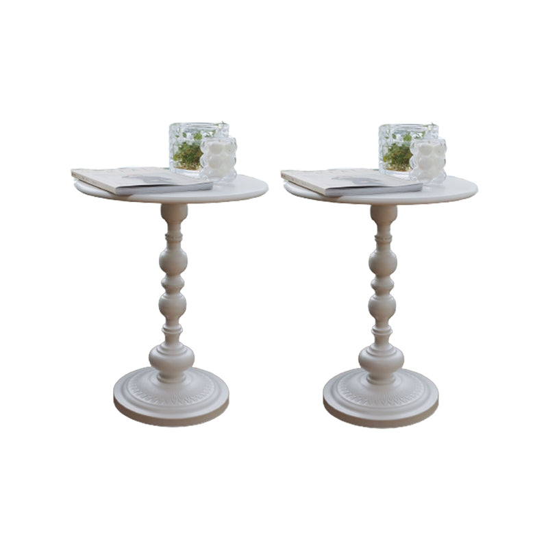 Mid-Century 20.47" Tall Round Top Side Table Metal Pedestal End Table