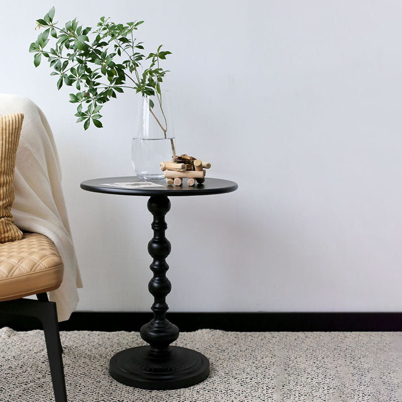 Mid-Century 20.47" Tall Round Top Side Table Metal Pedestal End Table