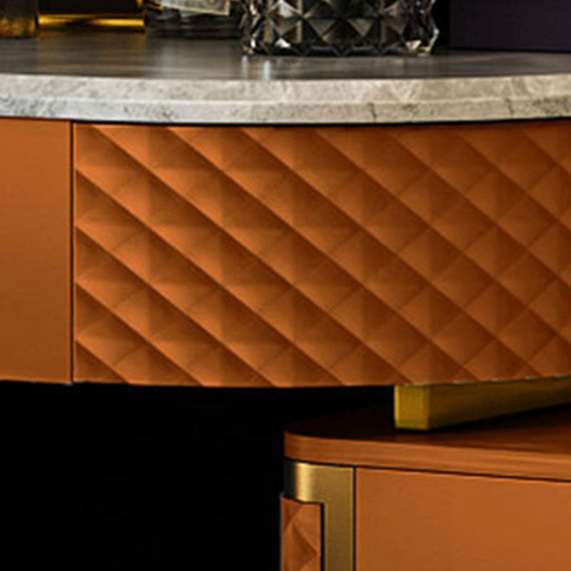 Orange Vanity Set with 5 Storage Drawers 15.74" Wide Make-up Vanity