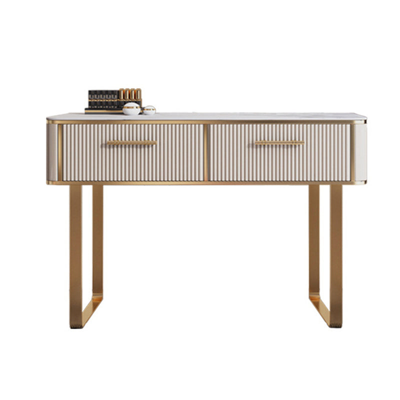 Glam 17.71" Wide Vanity Set Stone Dressing Table with Drawer