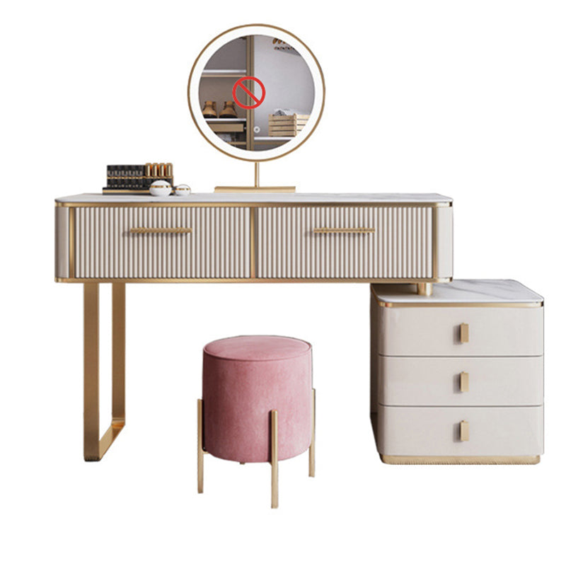 Glam 17.71" Wide Vanity Set Stone Dressing Table with Drawer