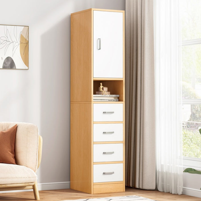 4 Drawers Wood Side Cabinet Contemporary 1 - Door Accent Chest