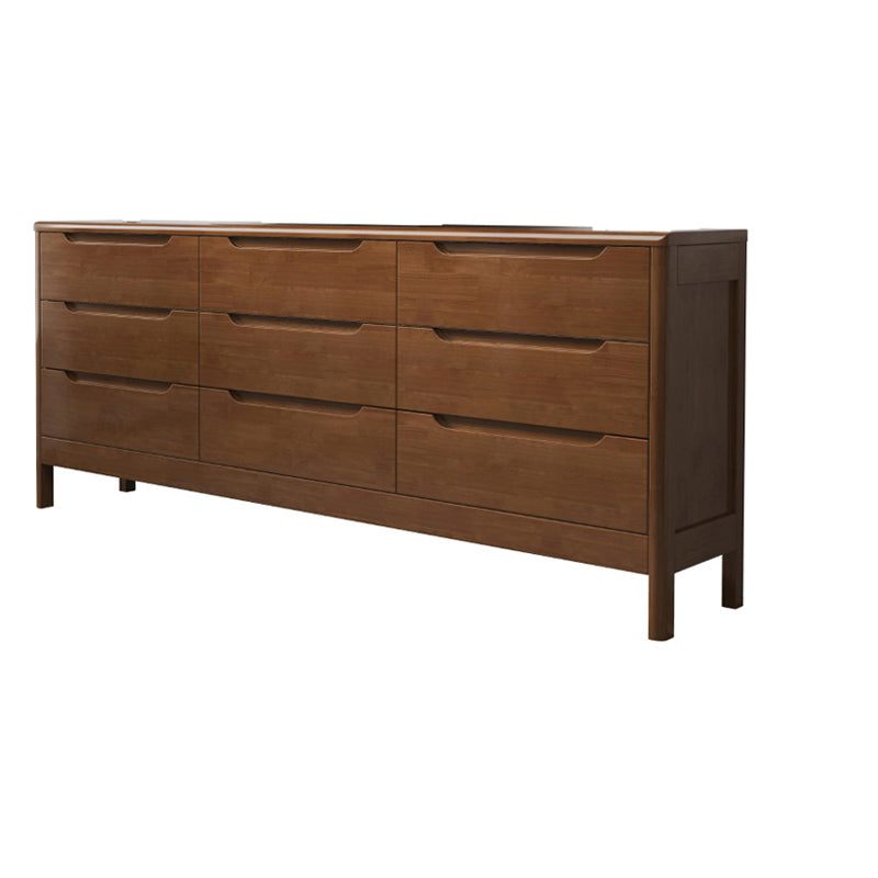 Solid Wood Cabinet with Drawers 15.7" D Rectangular Chest in Rubberwood