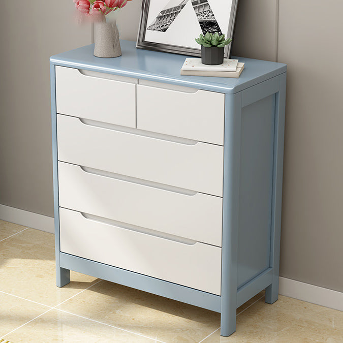 Solid Wood Cabinet with Drawers 15.7" D Rectangular Chest in Rubberwood