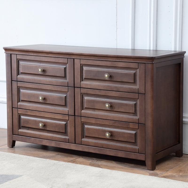 Mid-Century Modern Solid Wood Accent Chest with Drawers in Brown