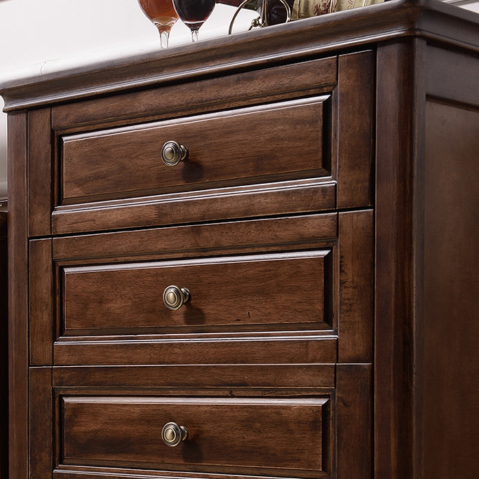 Mid-Century Modern Solid Wood Accent Chest with Drawers in Brown