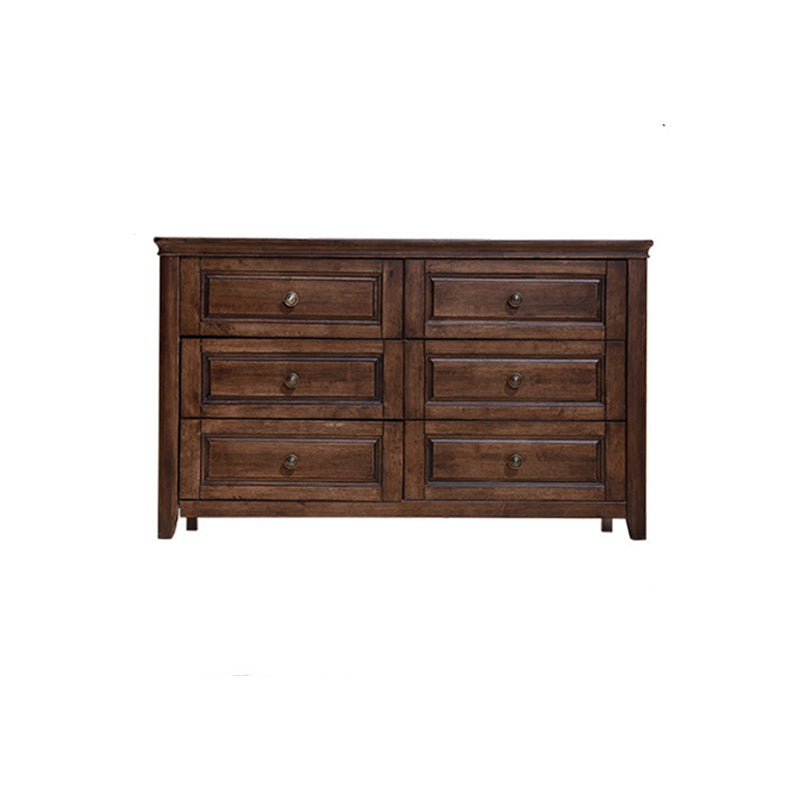 Mid-Century Modern Solid Wood Accent Chest with Drawers in Brown