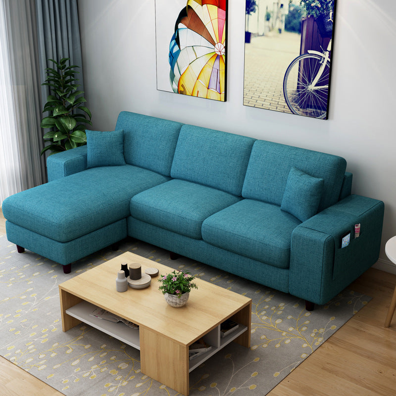 Scandinavian Fabric Sectional Sofa Square Arm Sectional with Storage