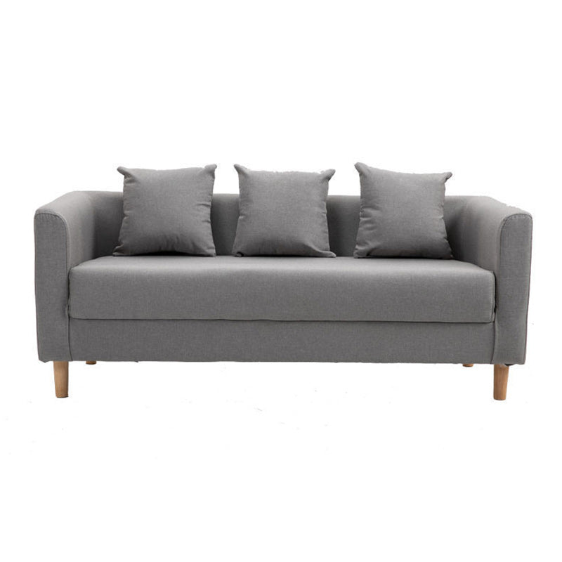 Contemporary 23.62" H Cotton Blend Tuxedo Arm Sofa for Living Room
