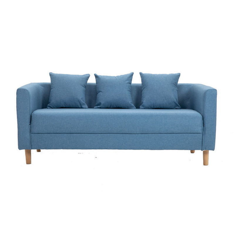 Contemporary 23.62" H Cotton Blend Tuxedo Arm Sofa for Living Room