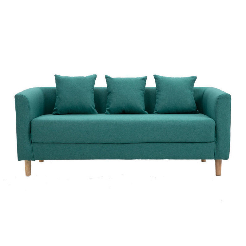 Contemporary 23.62" H Cotton Blend Tuxedo Arm Sofa for Living Room