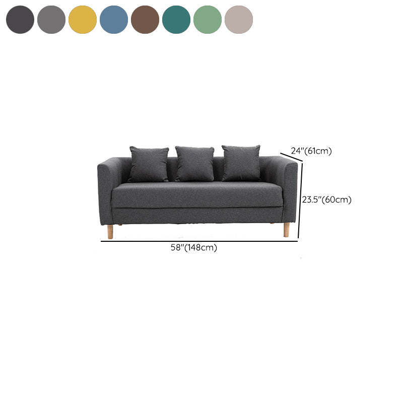Contemporary 23.62" H Cotton Blend Tuxedo Arm Sofa for Living Room