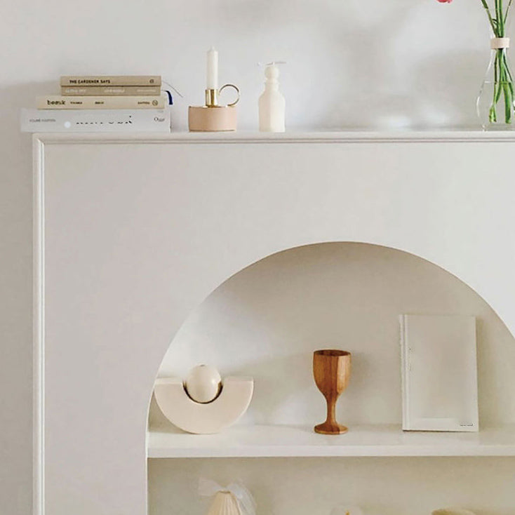 Contemporary 3 Shelves Accent Chest White 7.87-Inch D Cabinet