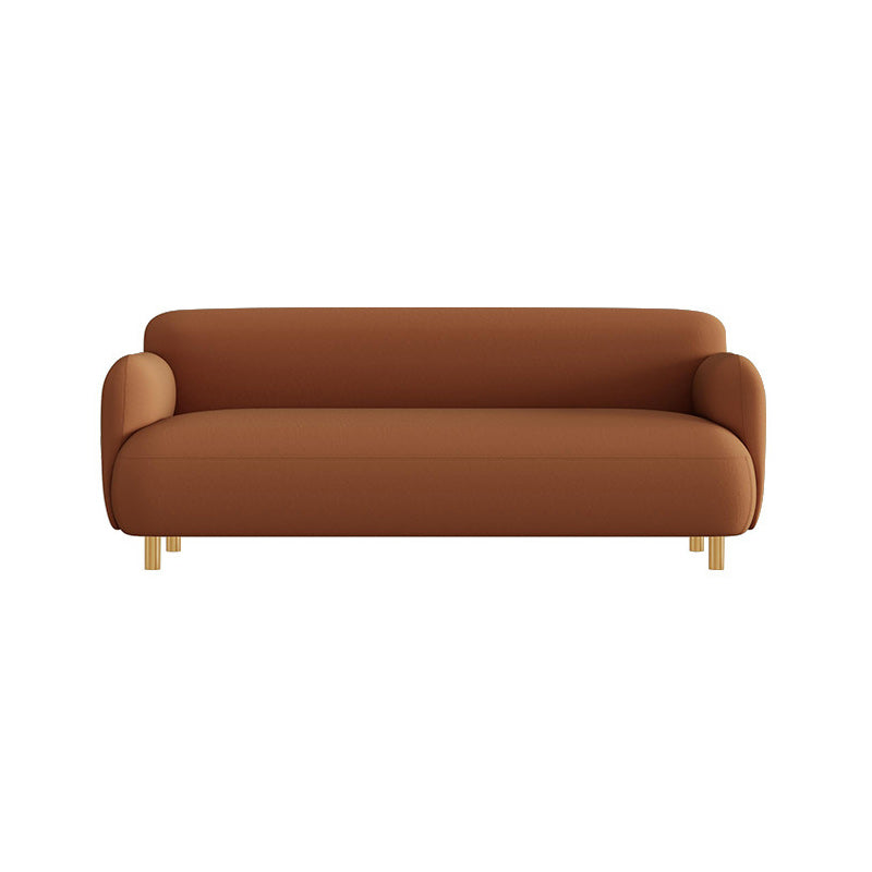 Contemporary Faux Leather Sofa with Square and Tight Back in Solid Wood