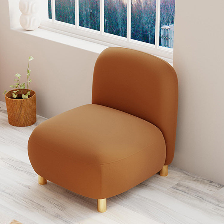 Contemporary Faux Leather Sofa with Square and Tight Back in Solid Wood