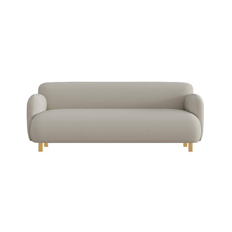 Contemporary Faux Leather Sofa with Square and Tight Back in Solid Wood