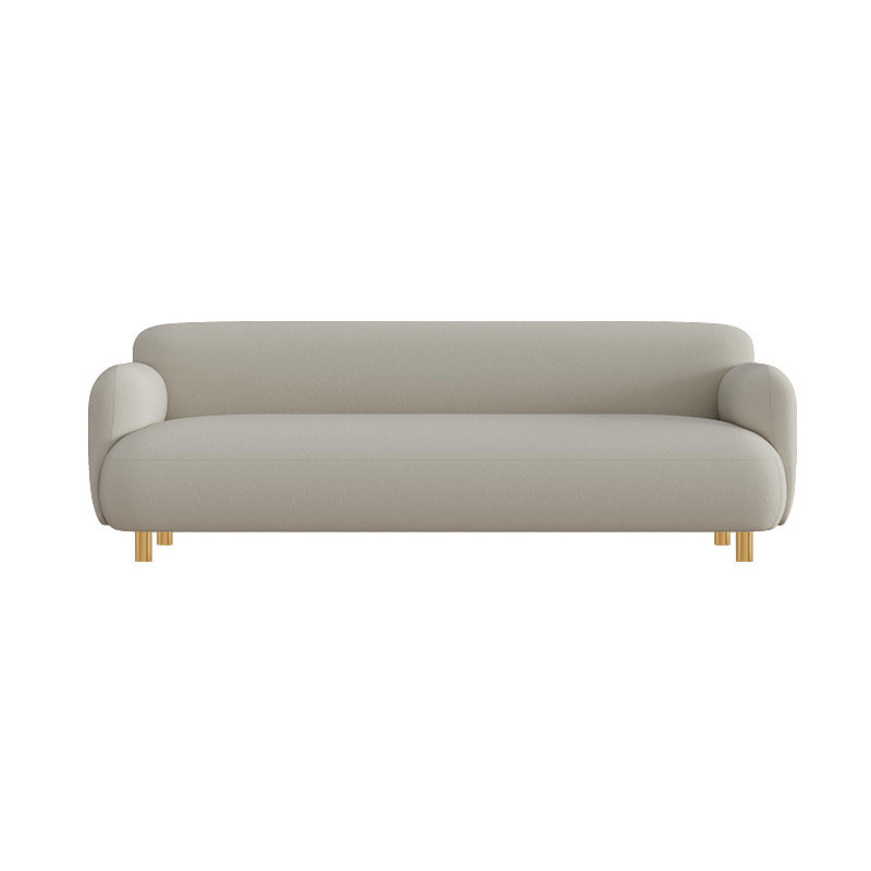 Contemporary Faux Leather Sofa with Square and Tight Back in Solid Wood