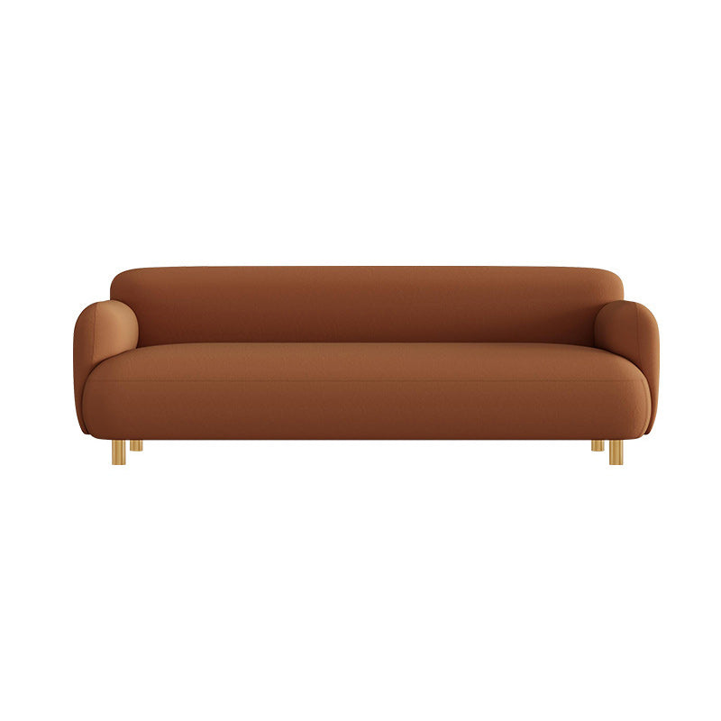 Contemporary Faux Leather Sofa with Square and Tight Back in Solid Wood