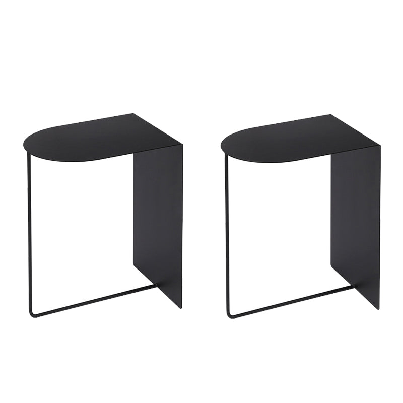 Mid-Century Geometric End Slide Table 19.7" Tall Metal End Table