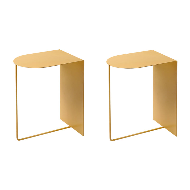 Mid-Century Geometric End Slide Table 19.7" Tall Metal End Table
