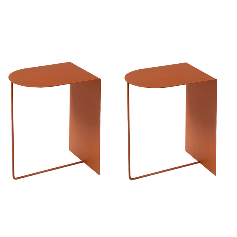 Mid-Century Geometric End Slide Table 19.7" Tall Metal End Table