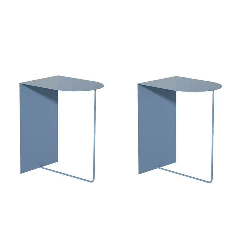 Mid-Century Geometric End Slide Table 19.7" Tall Metal End Table