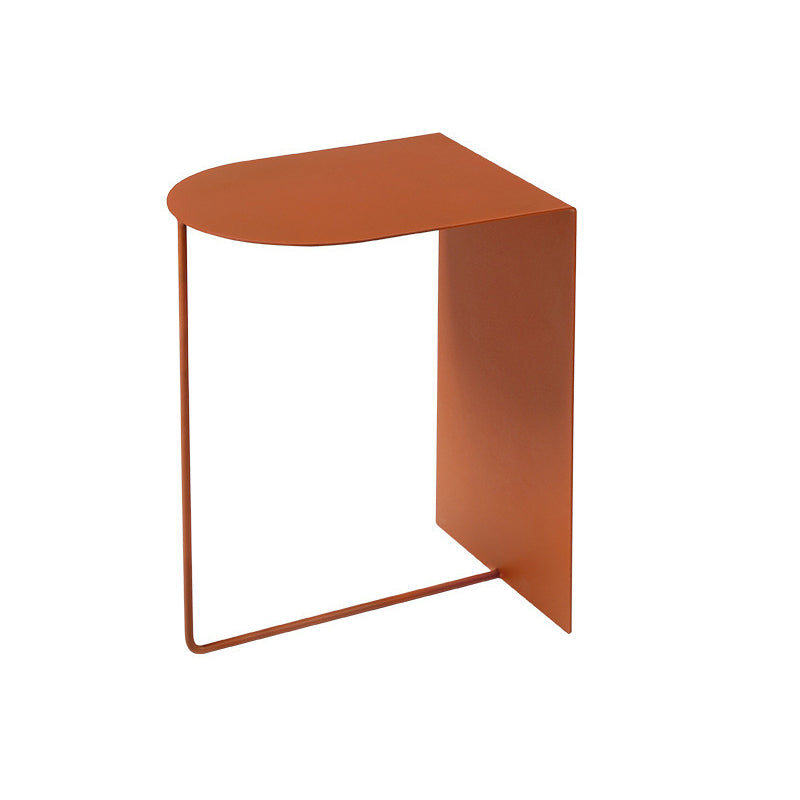 Mid-Century Geometric End Slide Table 19.7" Tall Metal End Table