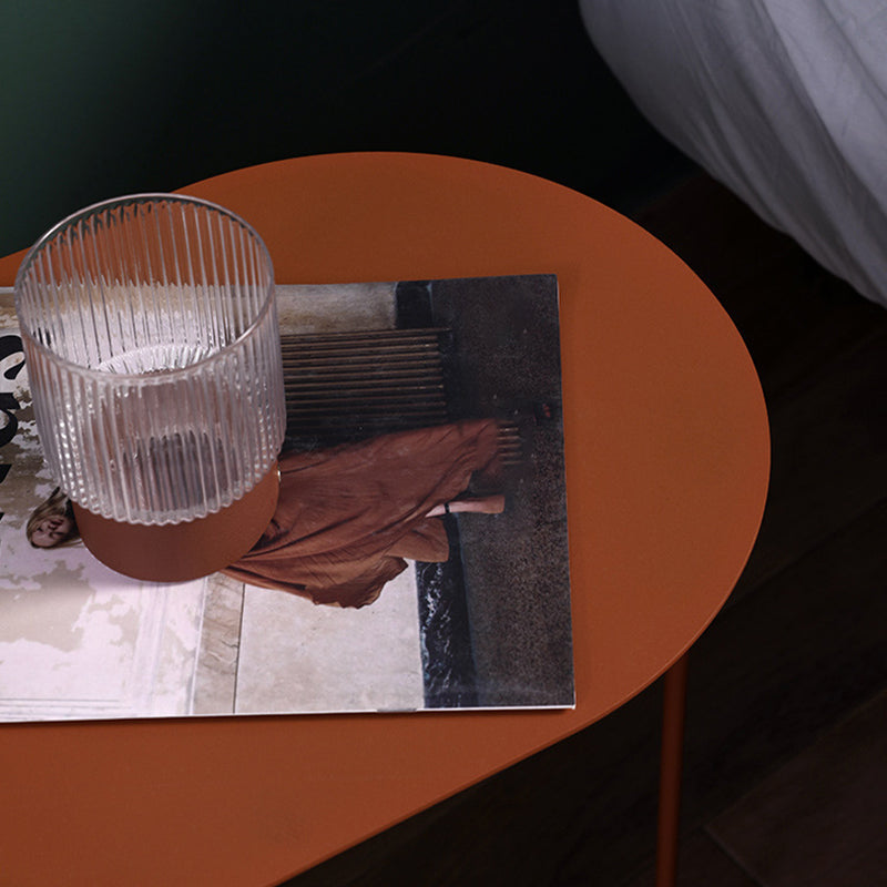Mid-Century Geometric End Slide Table 19.7" Tall Metal End Table