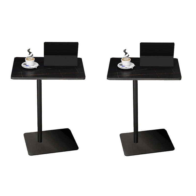 Modernistic Slate Top Side Table Rectangular Metal C Side Table