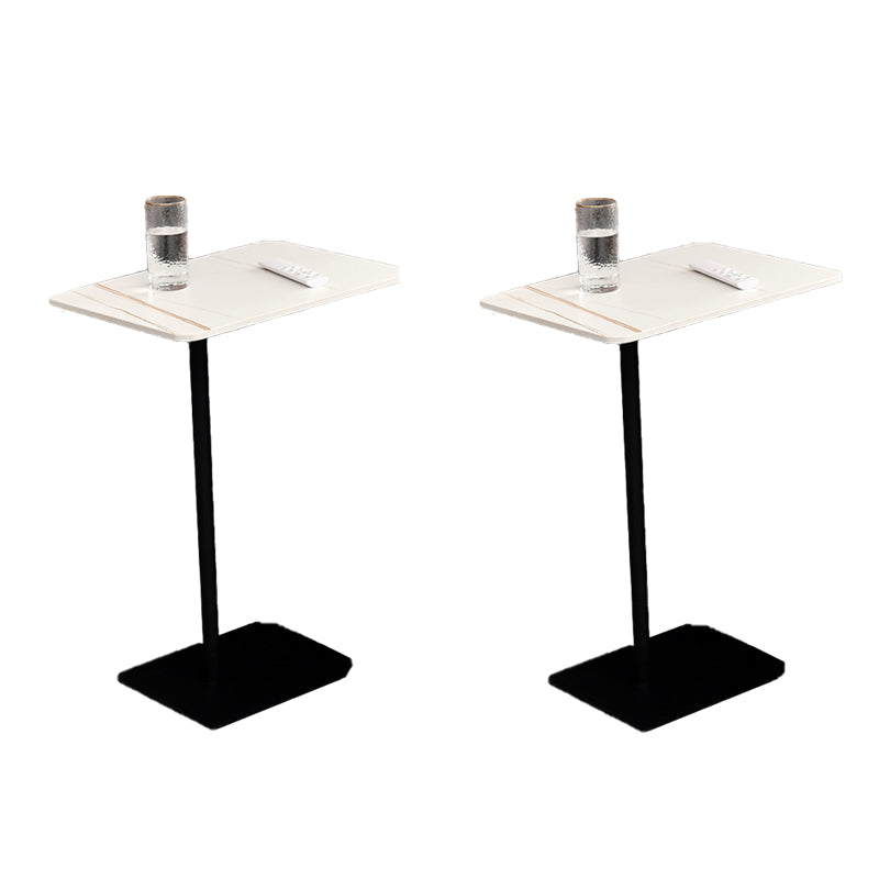 Modernistic Slate Top Side Table Rectangular Metal C Side Table