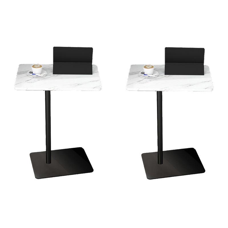Modernistic Slate Top Side Table Rectangular Metal C Side Table