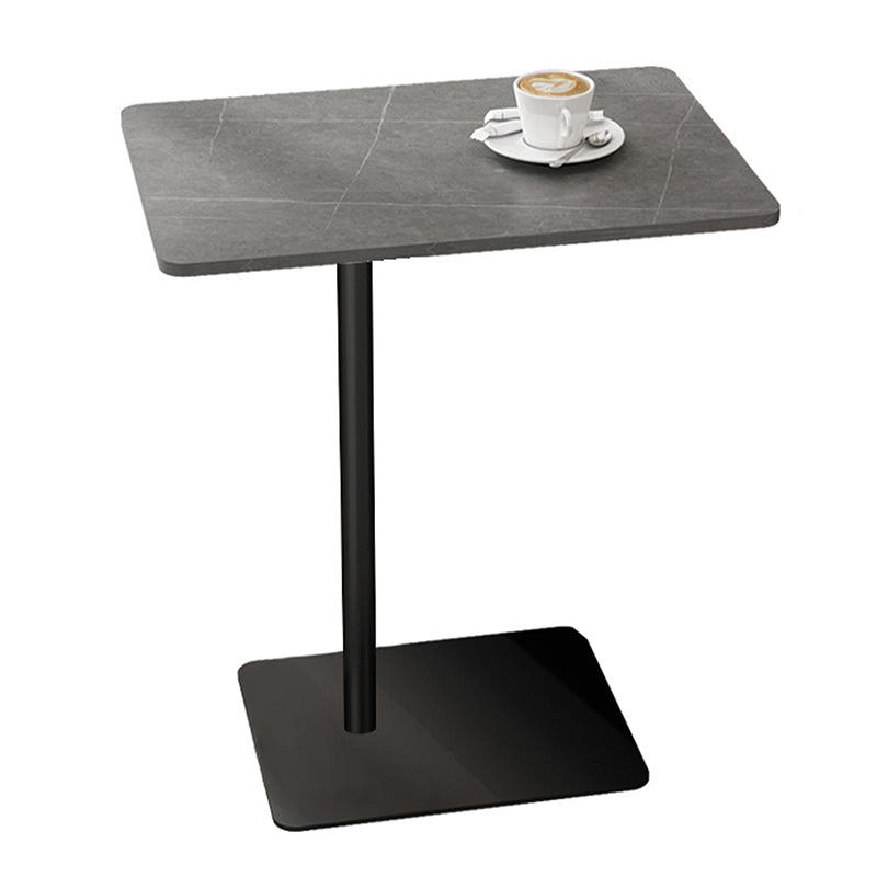 Modernistic Slate Top Side Table Rectangular Metal C Side Table