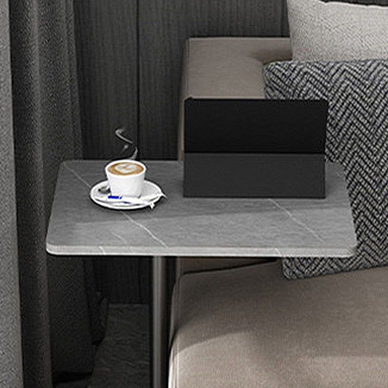Modernistic Slate Top Side Table Rectangular Metal C Side Table